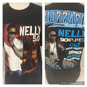 Nelly Rap T Shirt 5.0 Blizzard 2011 Tour Concert Hip Hop Rapper T-Shirt L Cali